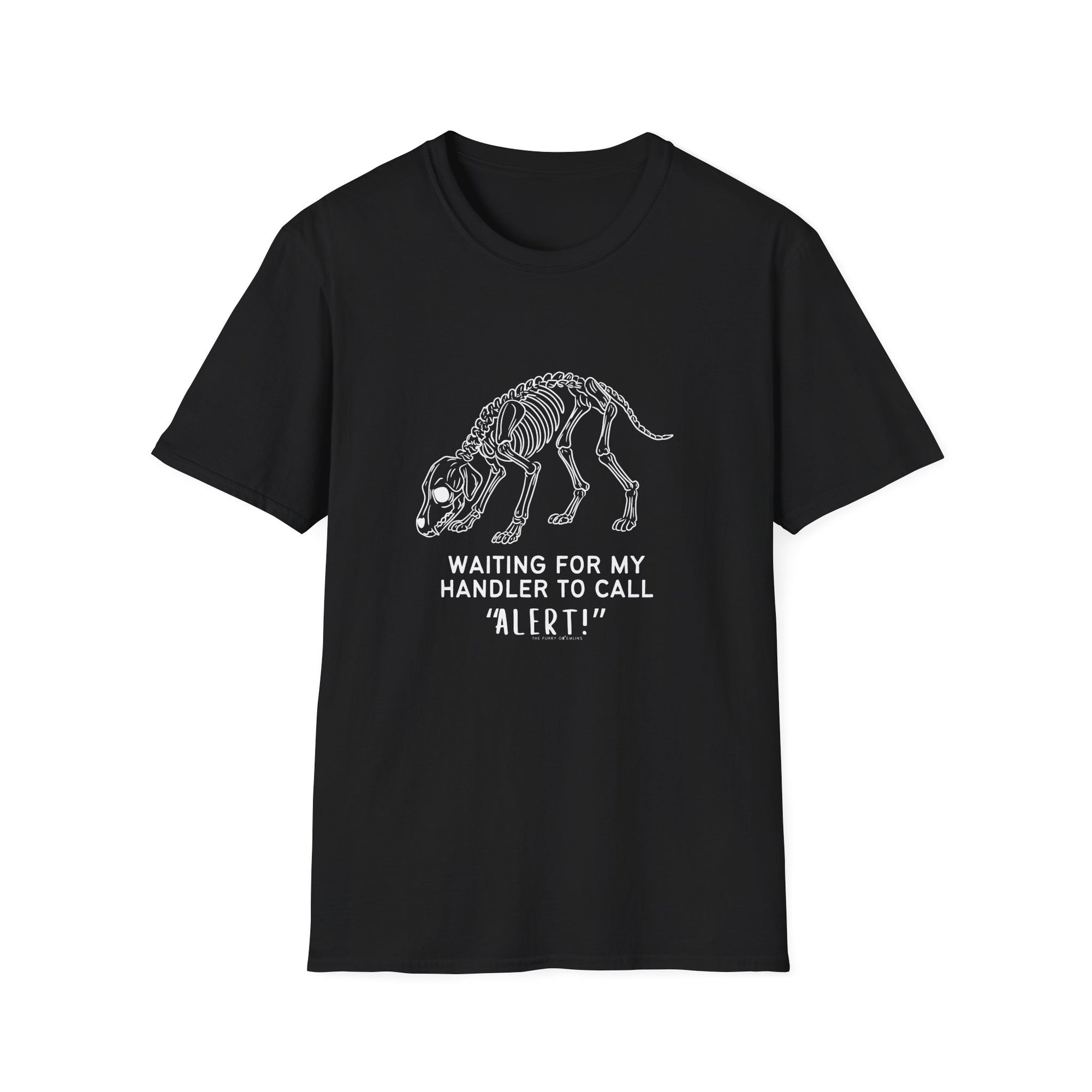 Waiting for my handler to call alert - scent work shirt