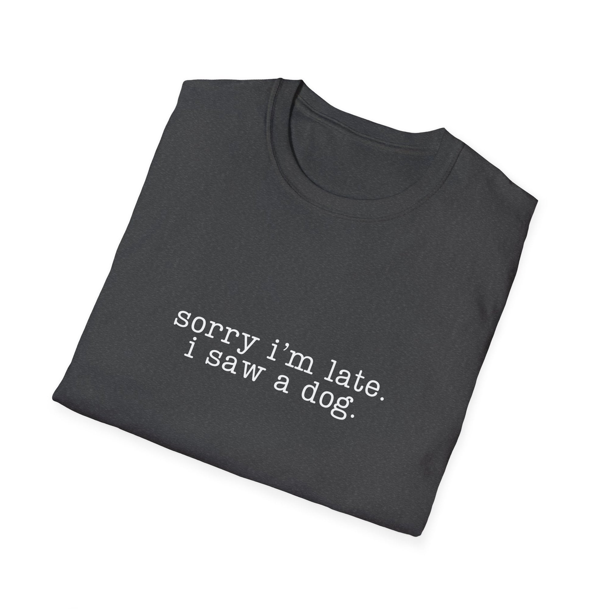 sorry i'm late I saw a dog - tee