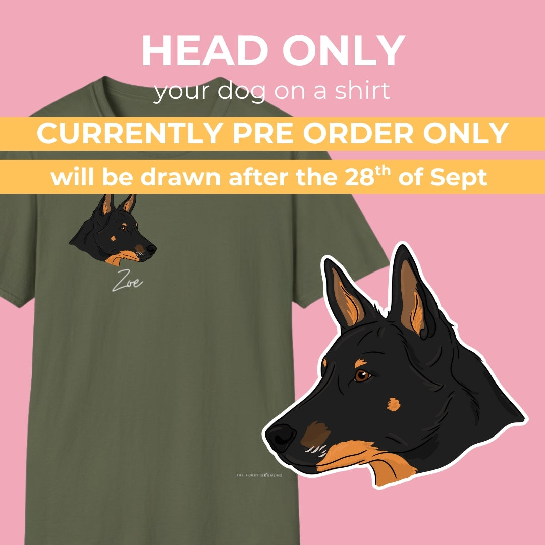 Custom Dog Portrait Tee – Head Only Edition