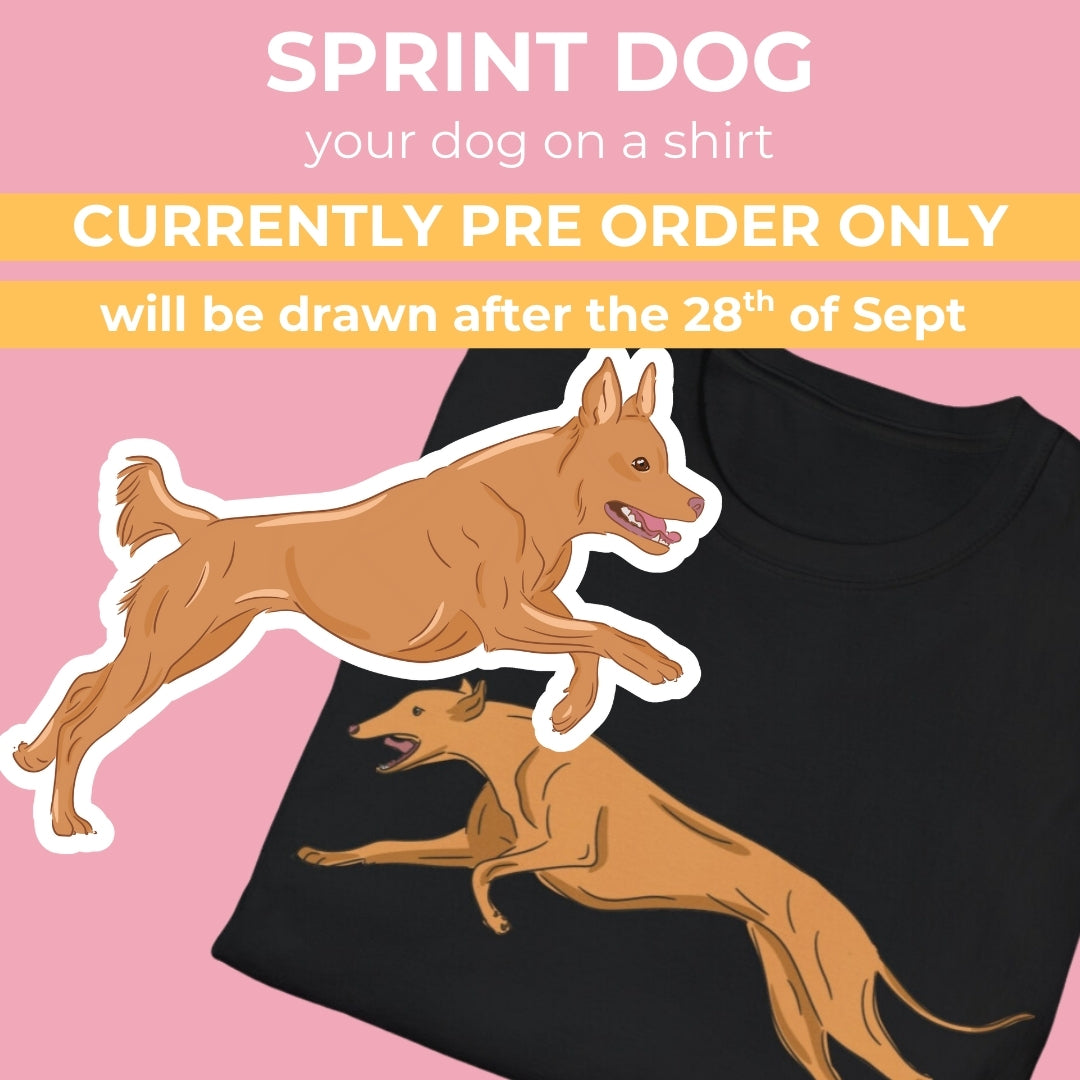 Personalised Sprint Dog / Lure Coursing Tee + digital drawing for print