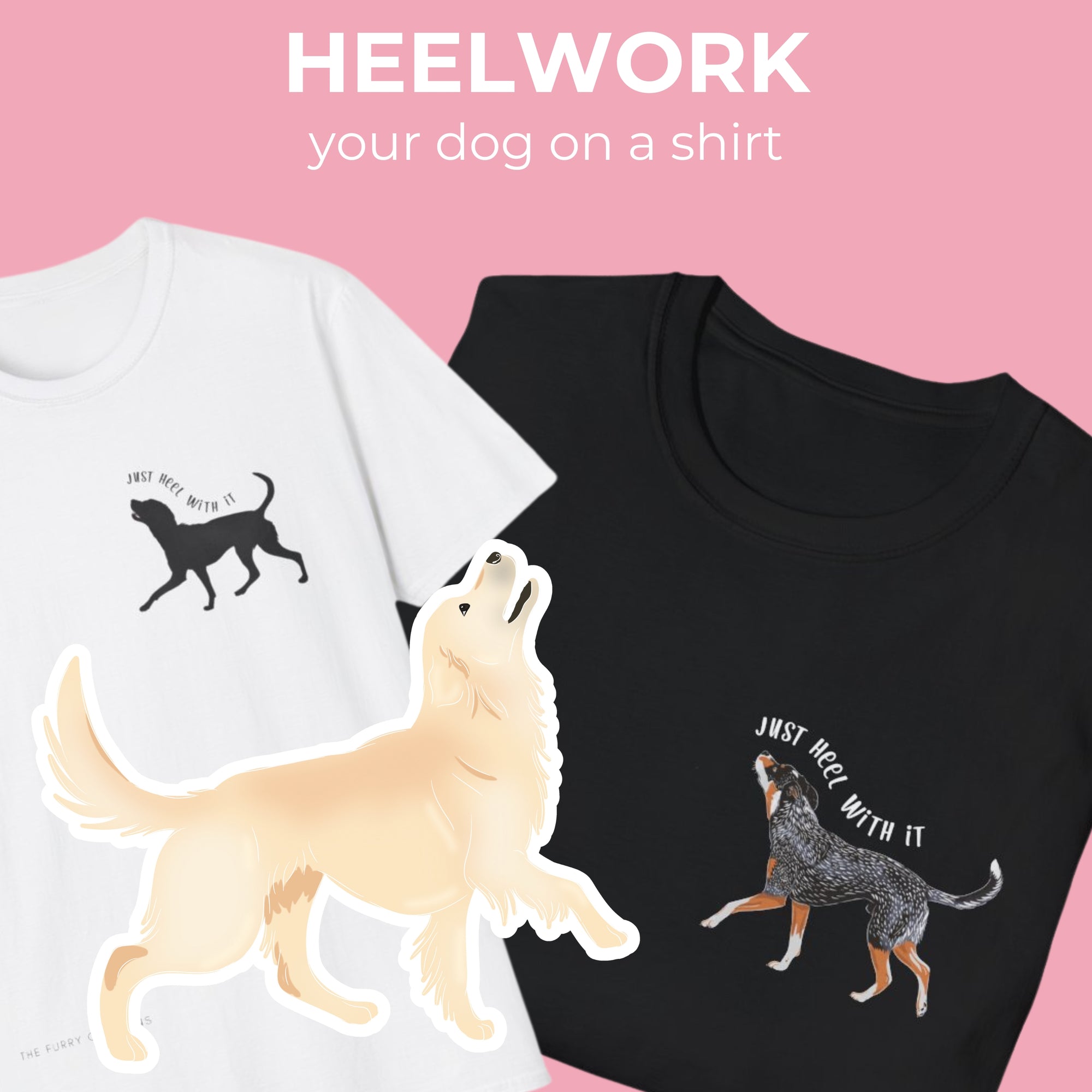 CUSTOM LIMITED EDITION Just Heel With It Tee + digital drawing for print