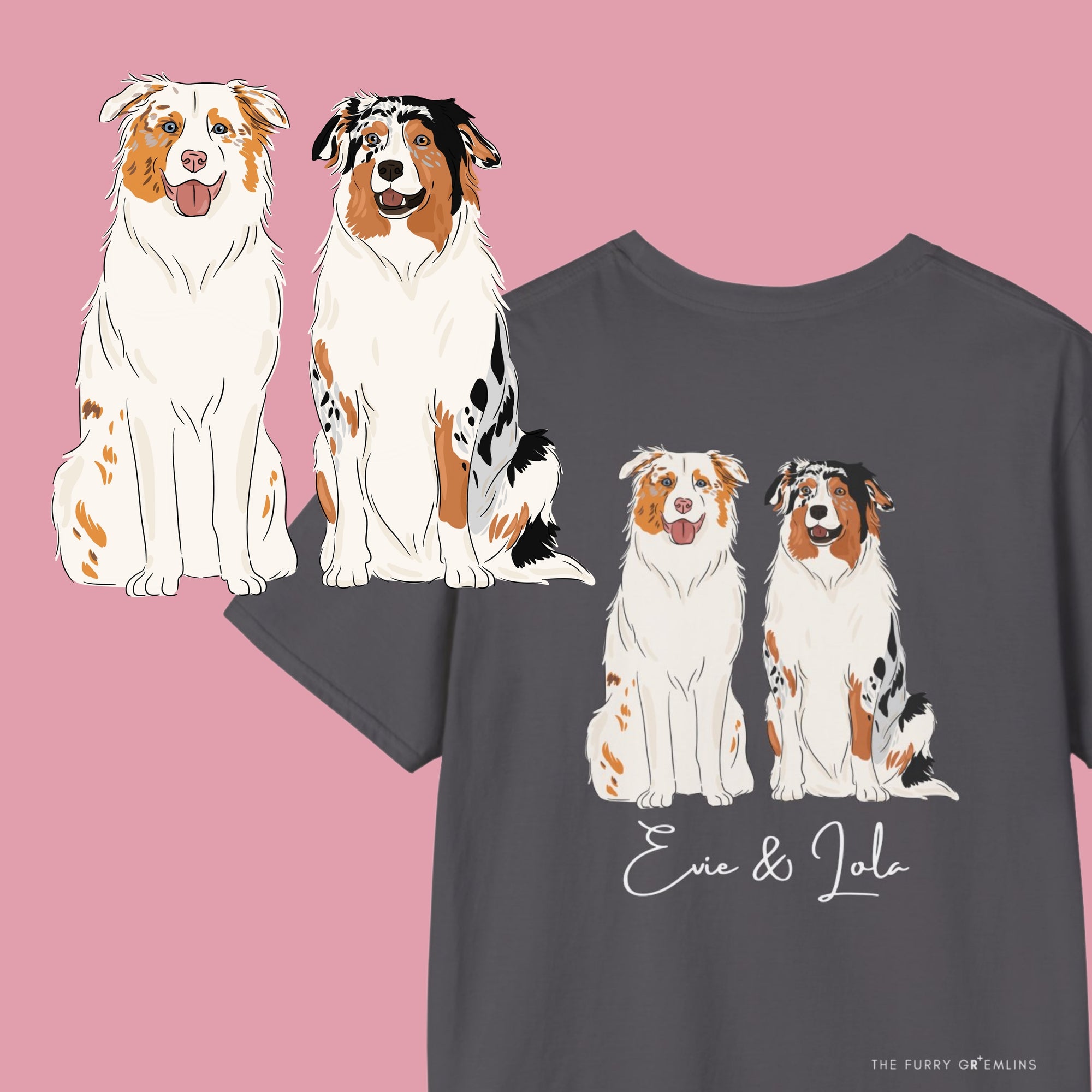 LIMITED EDITION Your Dog on a Tee – Colour Portrait Edition (Tee + digital drawing file)