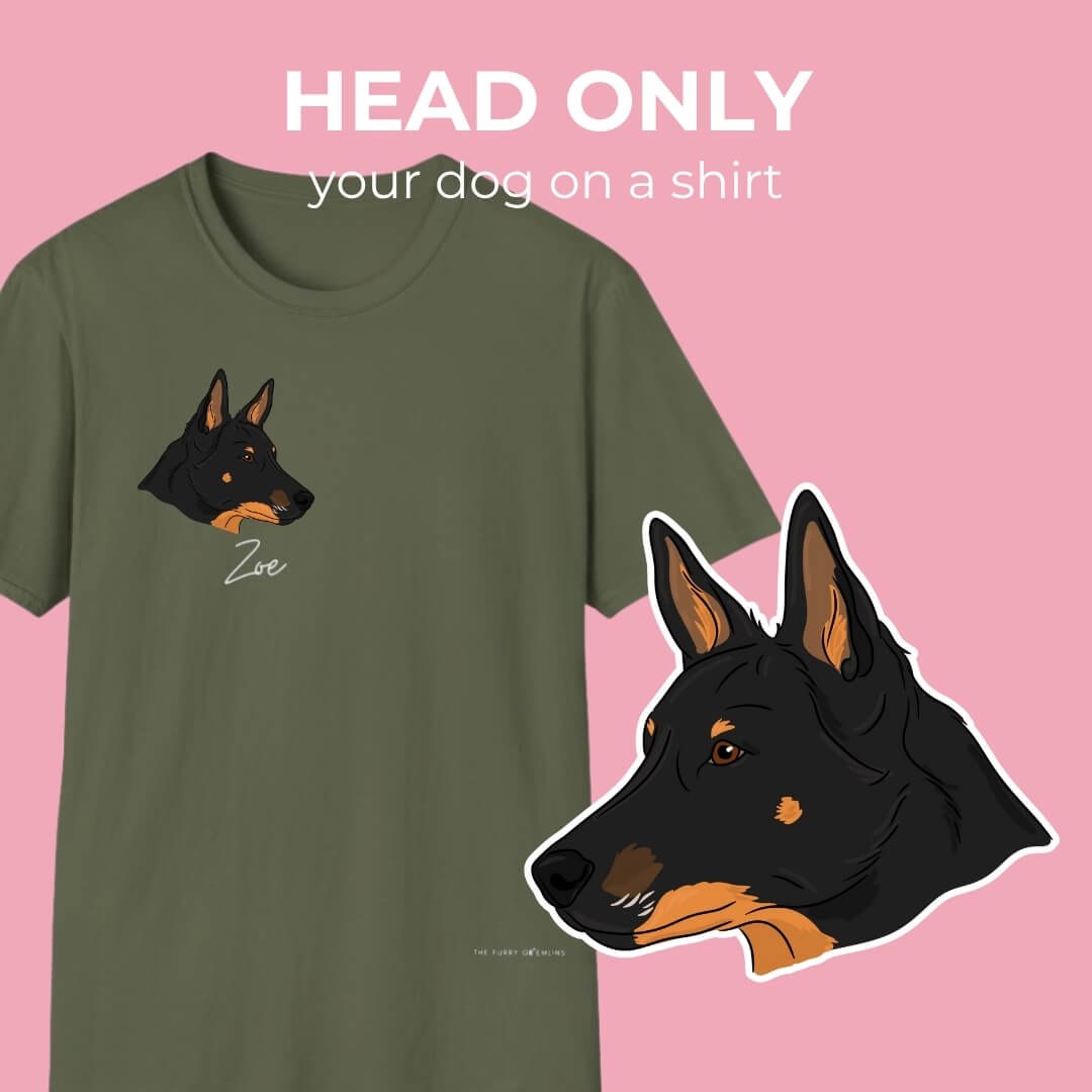 Custom Dog Portrait Tee – Head Only Edition