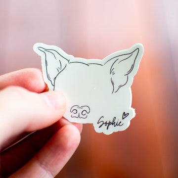 'Custom Drawing Dog Ears' Sticker + DIGITAL FILE