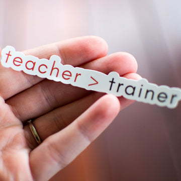 'Teacher > Trainer' Sticker